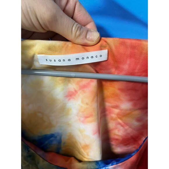 Susana Monaco Tie-Dye Tank Women Medium Multicolor Thin Straps relaxfit Office - Picture 8 of 8